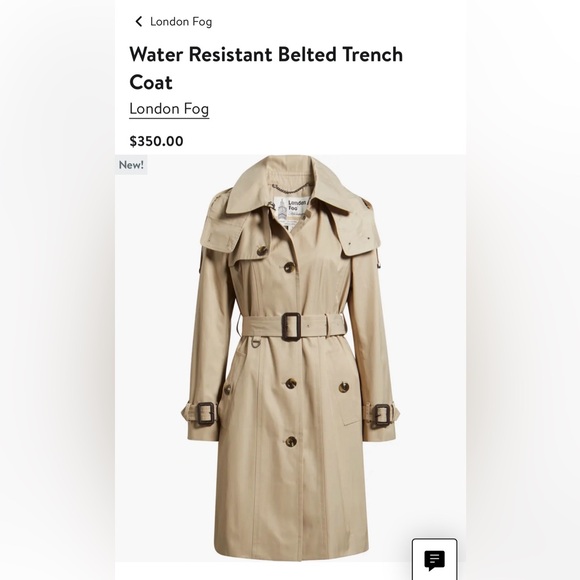 London Fog Jackets & Blazers - London Fog Heritage Water Resistant Belted Trench Coat